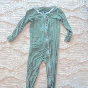 Kickee Pants onesie (18-24 months) - Mint Green with stars